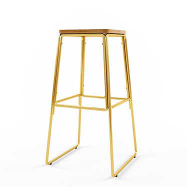 Modern Square Barstool: Meraki 3D model image 1 