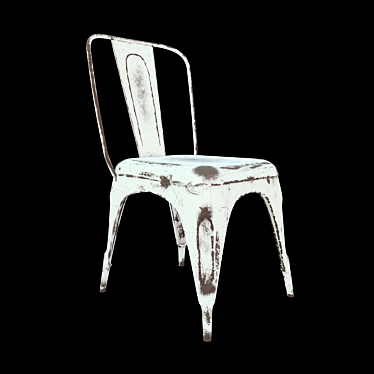 Rustic Rusted Tolix Chair 3D model image 1 