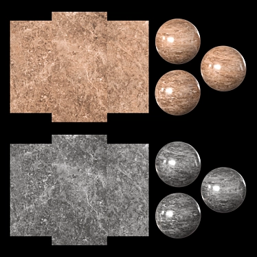 Title: 1200 x 2400 mm Gray and Brown Marble 3D model image 1 