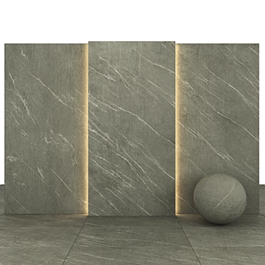 Sleek GrayStone Textured Slabs 3D model image 1 