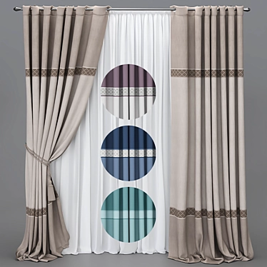 Title: Versatile Curtain Set with Color Transitions 3D model image 1 