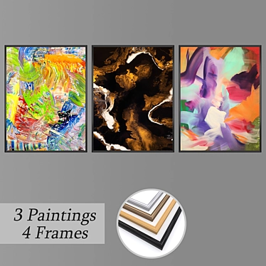 Elegant Wall Art Set with Versatile Frames 3D model image 1 