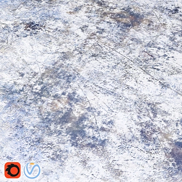 Snow Ground Material: Seamless, High-quality 3D Texture 3D model image 1 