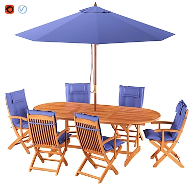 Garden Oasis Deluxe Dining Set 3D model image 1 