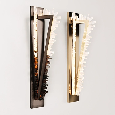 Geometric Quartz Crystal Sconces 3D model image 1 