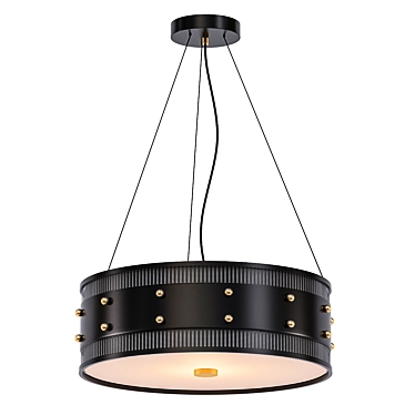 Industrial Mesh Drum Pendant Light 3D model image 1 