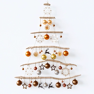 Wall-Mounted Christmas Tree 3D model image 1 