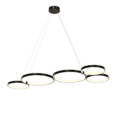 Sleek Black LED Chandelier: Capella 3D model image 1 