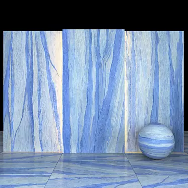 Blue Quartzite Glossy Texture Slabs 3D model image 1 