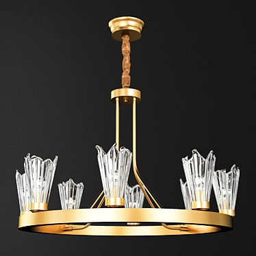 Elegant Brass Chandelier 3D model image 1 