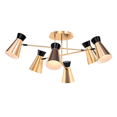 Sleek Matte Black Pendant Luminaire 3D model image 1 