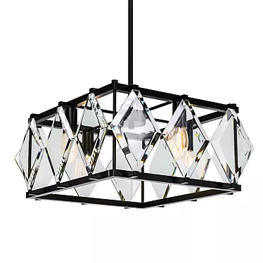 Elegant Diamond Glass Lighting 3D model image 1 