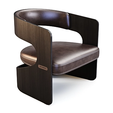 Title: Lucky Lounge Chair: Classic Elegance in Natural Materials 3D model image 1 