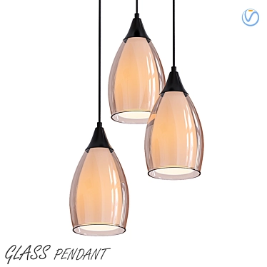 Chic Glass Pendant Light 3D model image 1 