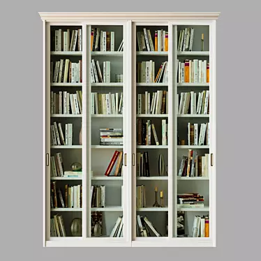 Sliding Door Bookcase (Library) 3D model image 1 