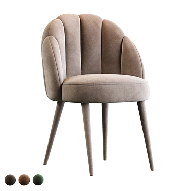 Peach Velvet Daisy Chair 3D model image 1 