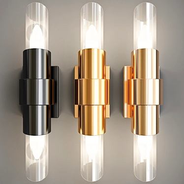 Gilded Crystal Lux Wall Sconce 3D model image 1 