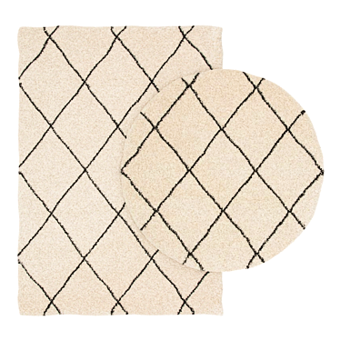 Creamy Geometric Rug: Belle, Leonique 3D model image 1 