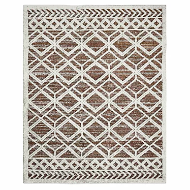 White Synthetic Fabric Living Room Rug 3D model image 1 