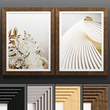 Modern Art Frame Set 3D model image 1 