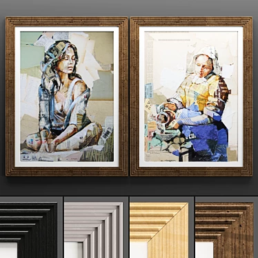 Elegant Art Frame Collection 3D model image 1 