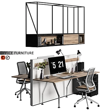 2015 Office Furniture Set 3D model image 1 