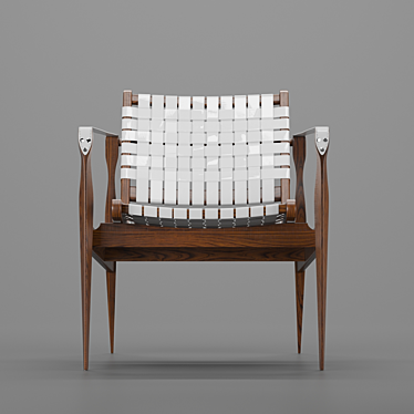 Modern Mahogany Safari Armchair 3D model image 1 