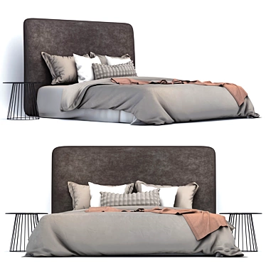Sleek Contemporary Bed Design 3D model image 1 