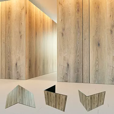 Title: Wooden Corner Wall Panel 3D model image 1 