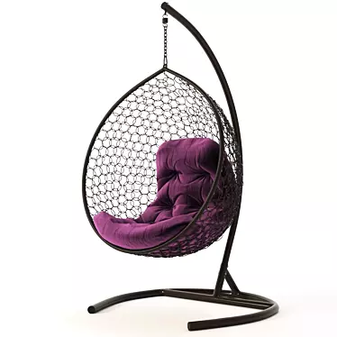OM Swing Chair: Eco-Rattan, Steel Frame, 160kg Capacity 3D model image 1 