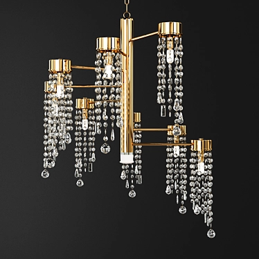 Brass Diamond Chandelier: Creative Lighting Elegance 3D model image 1 