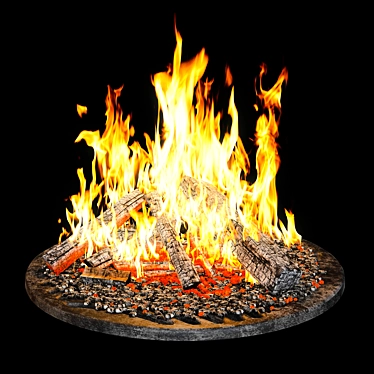 Fiery Glow Bonfire 3D model image 1 