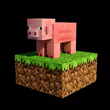 Pixelated Adventure: Minecraft Figurine Pack 3D model image 1 