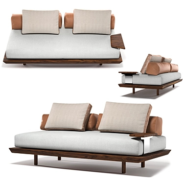 Luxury Leather Caprera Sofa 3D model image 1 