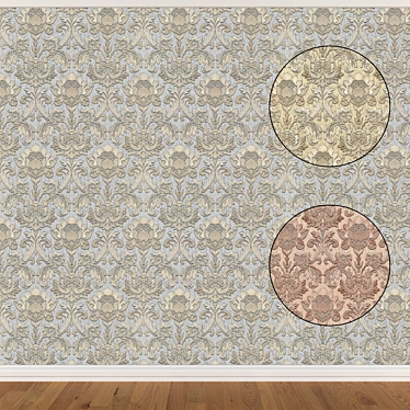 Seamless Wallpaper Set in 3 Colors 3D model image 1 