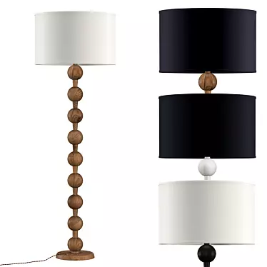 Hugo Barbell Floor Lamp: Modern Elegance in Brass 3D model image 1 