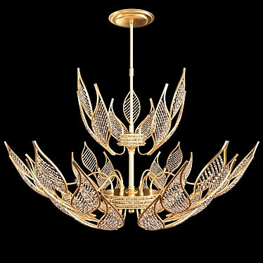 Luxury Italian Gold Chandelier 3D model image 1 