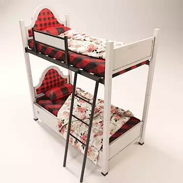 Youthful Bliss Bunk Bed 3D model image 1 