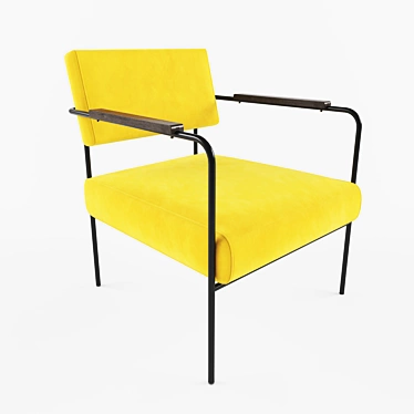 Yellow Velvet Armchair: Cloe 3D model image 1 