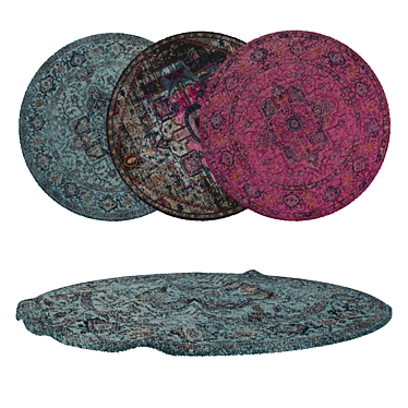Round Carpets Set: Versatile and Realistic 3D model image 1 