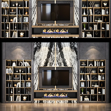 Sleek TV Shelf by Studia 54 3D model image 1 