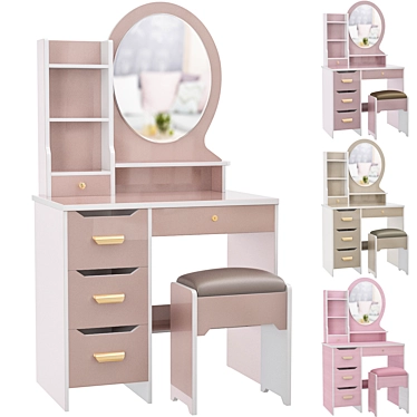 Modern Vanity Mirror Dressing Table 3D model image 1 