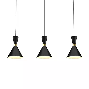 Modern Black Brass Pendant Light 3D model image 1 