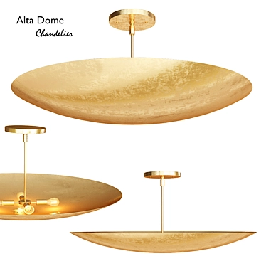 Elegant Alta Brass Dome Chandelier 3D model image 1 