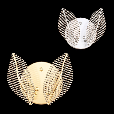 Felce Profili Wall Light: Elegant Brass & Swarovski Crystal Design 3D model image 1 