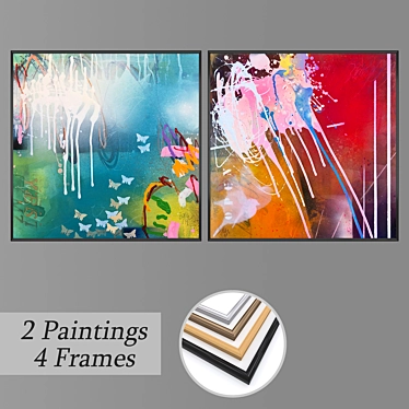 DecoArt Set of 2 Wall Paintings 3D model image 1 