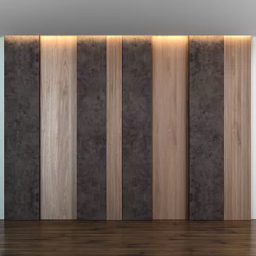 Modern Wood Wall Panel 10 3D model image 1 