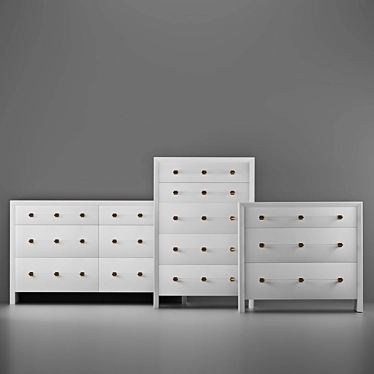 Anthropologie Merriton Three-Drawer Dresser Set - Elegant Storage Solution
Anthropologie Merriton Chest of Drawers - Stylish Space 3D model image 1 