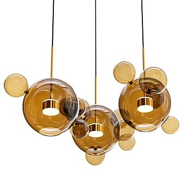 Amber Bubble Pendant Light 3D model image 1 