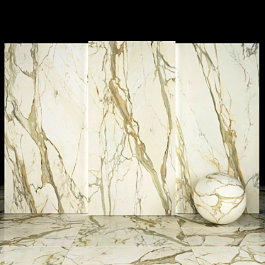 Luxurious Gold Calacatta Slabs 3D model image 1 